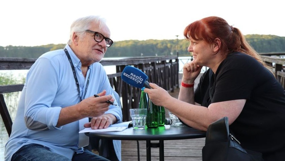 Andrzej Seweryn w rozmowie z Małgorzatą Frymus. Fot. Małgorzata Bortnik