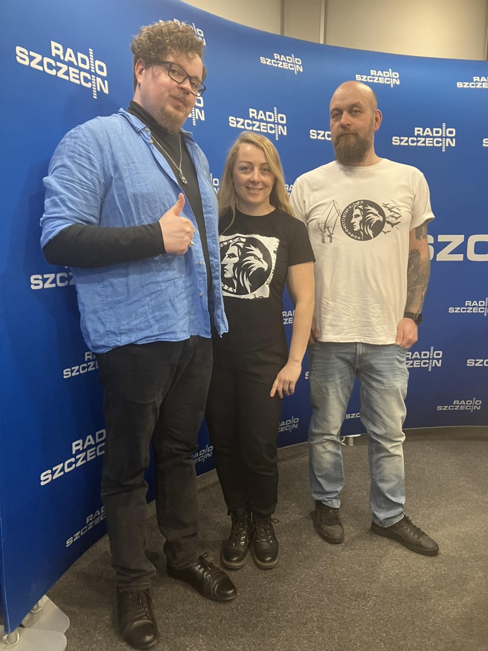 współautorzy projektu Szczecinowierca, Anna Gąsiorowska, Przemysław Budziński i Marcel Mroczek (prezes Sowarzyszenia Chowaniec)
