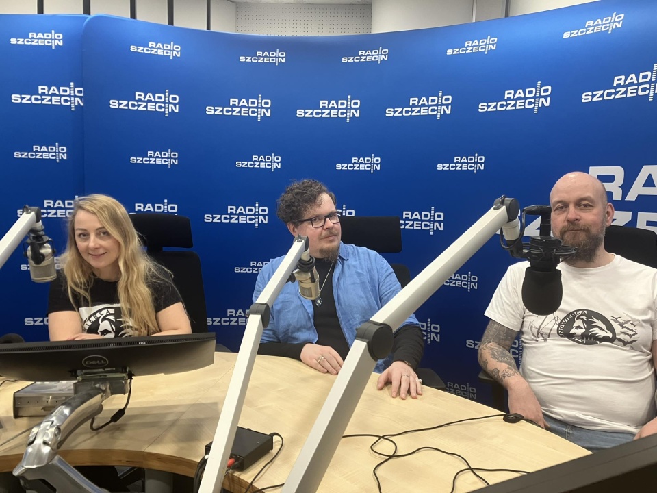 współautorzy projektu Szczecinowierca, Anna Gąsiorowska, Przemysław Budziński i Marcel Mroczek (prezes Sowarzyszenia Chowaniec)