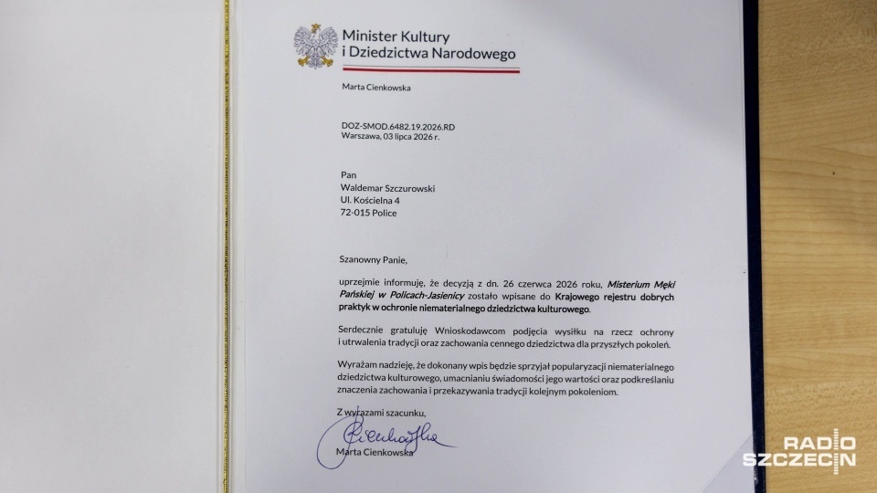 Decyzja o wpisaniu Misterium na Listę Niematerialnego Dziedzictwa;fot. Robert Stachnik