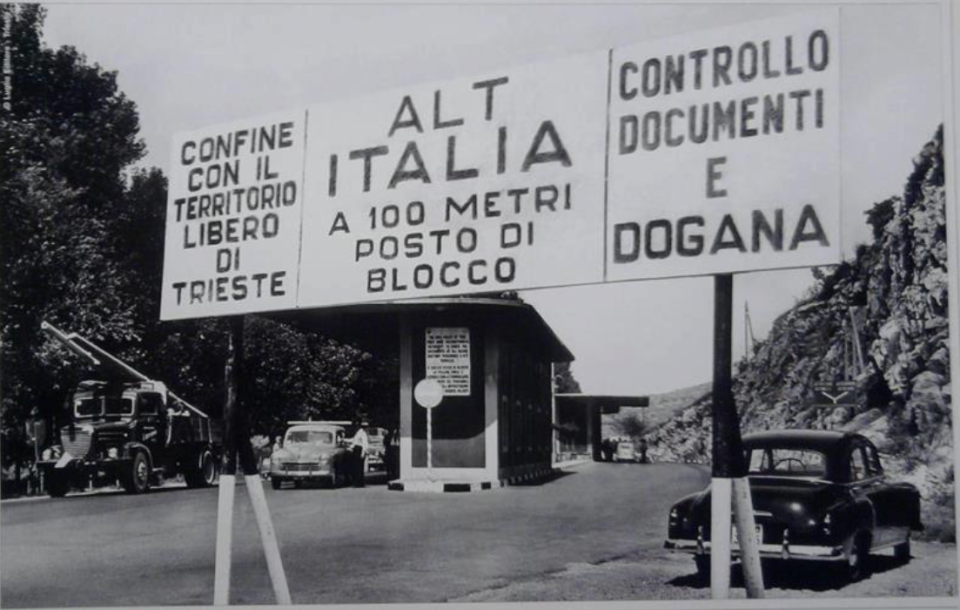Przejście graniczne z Wolnego Terytorium Triestu do Włoch w latach 50.