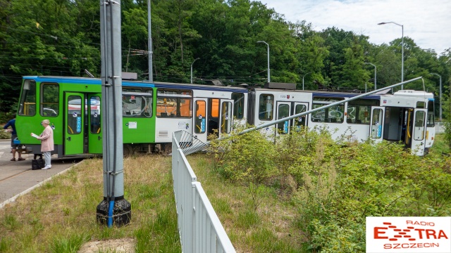 Chwile grozy przeżyli pasażerowie tramwaju linii nr 3 w Szczecinie. Fot. Maciej Papke 