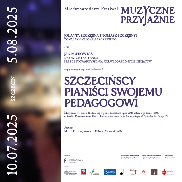 Zaproszenie na koncert. Fot. Materiały prasowe Stowarzyszenia Pierwszorzędnych Inicjatyw Koncert w 80. rocznicę urodzin i 15. śmierci Mikołaja Szczęsnego [ZAPROSZENIE]