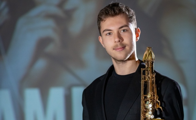 Emil Centkiewicz – saksofonista. Fot. Materiały prasowe Szczecin Jazz Young Talents Candy Dulfer jest ich mentorką. Trwa Szczecin Jazz Young Talents 2026 [POSŁUCHAJ, ZDJĘCIA]