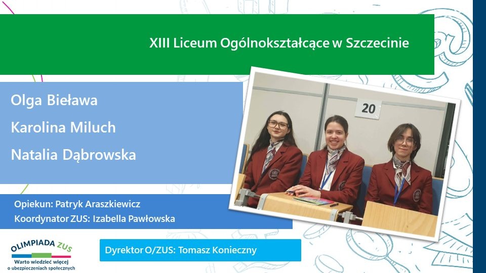 XIII Liceum Ogólnokształcącego w Szczecinie. Fot. https://www.facebook.com/olimpiadaoubezpieczeniachspolecznych