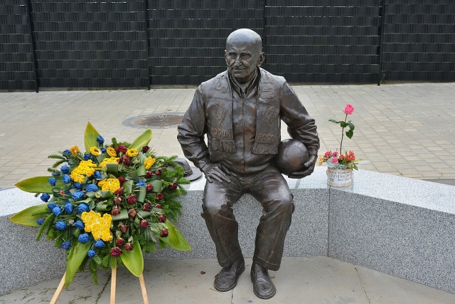 Pomnik Floriana Krygiera przy stadionie na ul. Twardowskiego w Szczecinie. Sierpień 2023. Fot. Kapitel [pomeranica.pl] "Florian Krygier" - audycja Wiesława Dachowskiego (TS 8482)