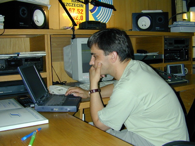 Tadeusz Smela - kierownik działu eksploatacji. Fot. Bogusław Lis [Radio Szczecin] Lata 90.