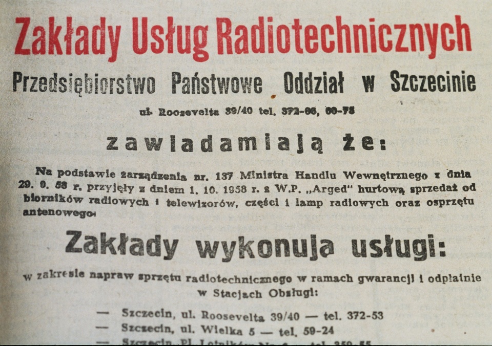 Ogłoszenie w prasie. Fot. Radio Szczecin