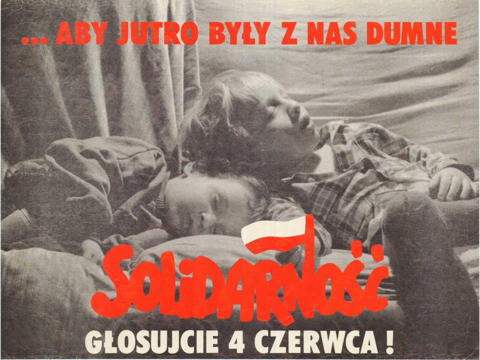 Plakat wyborczy z 1989. Archiwum Państwowe w Szczecinie