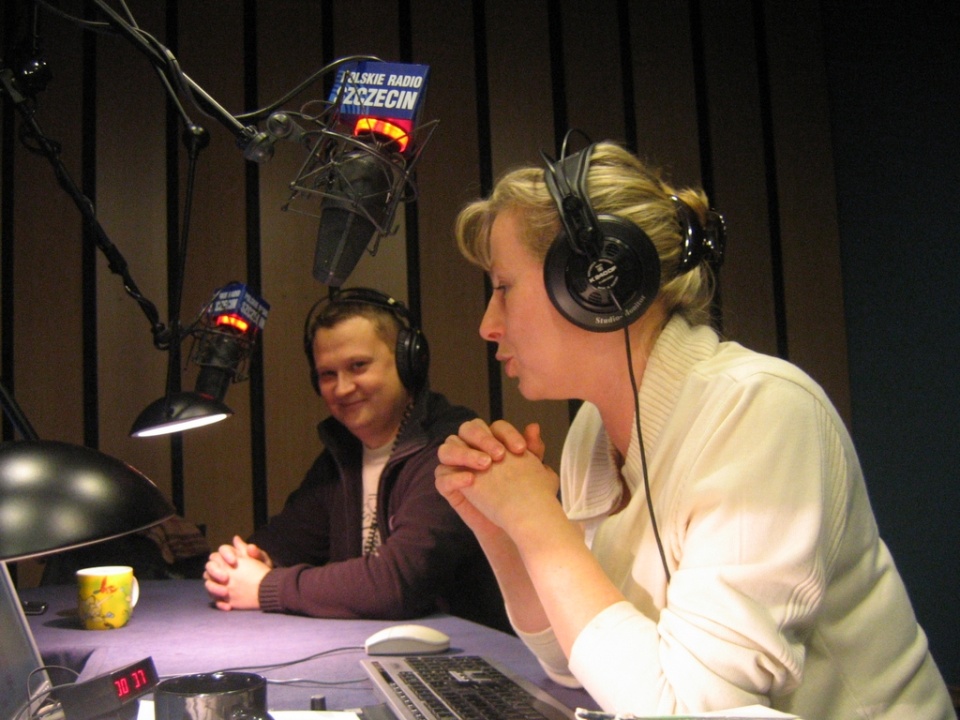 Arek Bis i Agata Rokicka, prowadzący audycję "Szczecin we wtorek". Fot. Wojciech Banaszak