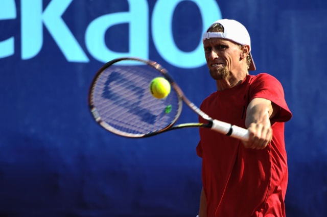 B. Knittel (GER - czerwony) vs I. Sergeyev (UKR - żółty). Fot. Łukasz Szełemej [PR Szczecin] Pekao Open: Panfil pokonał Niemca [DUŻO ZDJĘĆ]