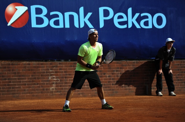 B. Knittel (GER - czerwony) vs I. Sergeyev (UKR - żółty). Fot. Łukasz Szełemej [PR Szczecin] Pekao Open: Panfil pokonał Niemca [DUŻO ZDJĘĆ]