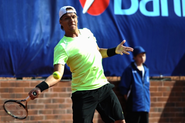 B. Knittel (GER - czerwony) vs I. Sergeyev (UKR - żółty). Fot. Łukasz Szełemej [PR Szczecin] Pekao Open: Panfil pokonał Niemca [DUŻO ZDJĘĆ]