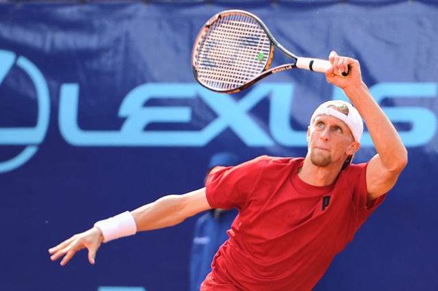 B. Knittel (GER - czerwony) vs I. Sergeyev (UKR - żółty). Fot. Łukasz Szełemej [PR Szczecin] Pekao Open: Panfil pokonał Niemca [DUŻO ZDJĘĆ]