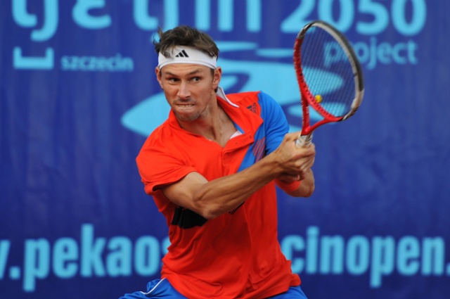 Jerzy Janowicz pokonał Ukraińca Artema Smirnowa 6:3, 6:1. Fot. Łukasz Szełemej [PR Szczecin] Polak w ćwierćfinale Pekao Szczecin Open! [ZDJĘCIA]