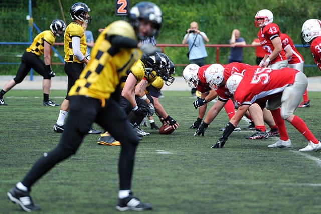 Cougars kontra Seahawks. Fot. Łukasz Szełemej [Radio Szczecin] Szczecińskie Pumy na tarczy [ZDJĘCIA]
