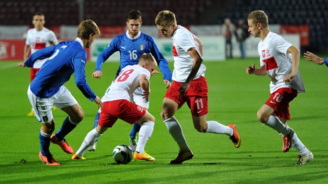 Polska - Włochy. Fot. Łukasz Szełemej [Radio Szczecin] U20: Polacy ulegli Włochom [DUŻO ZDJĘĆ]