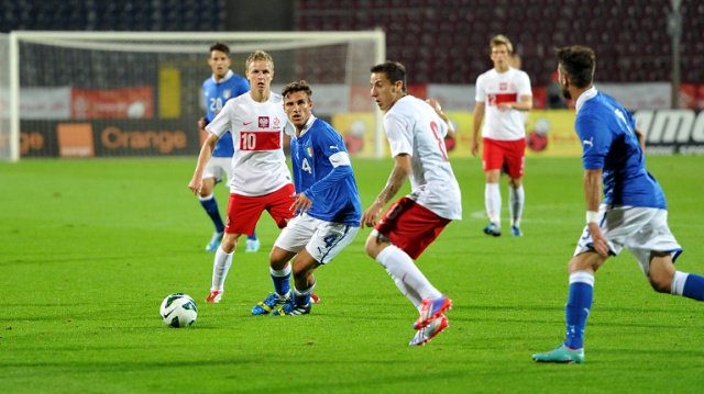 Polska - Włochy. Fot. Łukasz Szełemej [Radio Szczecin] U20: Polacy ulegli Włochom [DUŻO ZDJĘĆ]