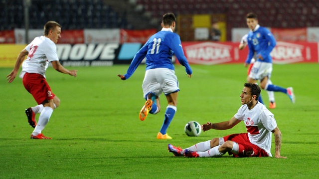 Polska - Włochy. Fot. Łukasz Szełemej [Radio Szczecin] U20: Polacy ulegli Włochom [DUŻO ZDJĘĆ]