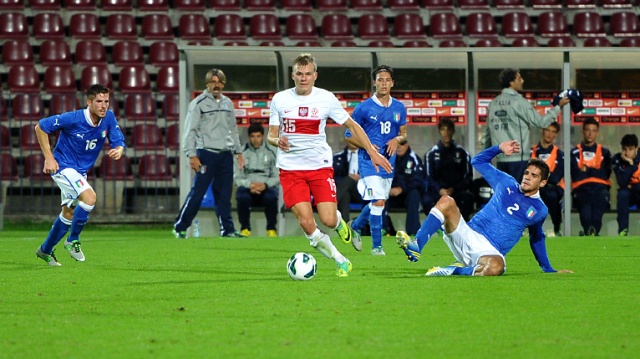 Polska - Włochy. Fot. Łukasz Szełemej [Radio Szczecin] U20: Polacy ulegli Włochom [DUŻO ZDJĘĆ]