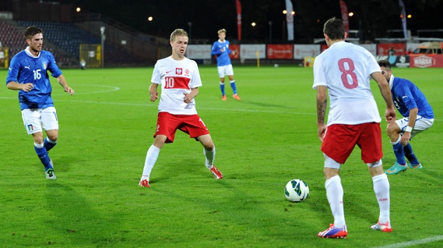 Polska - Włochy. Fot. Łukasz Szełemej [Radio Szczecin] U20: Polacy ulegli Włochom [DUŻO ZDJĘĆ]