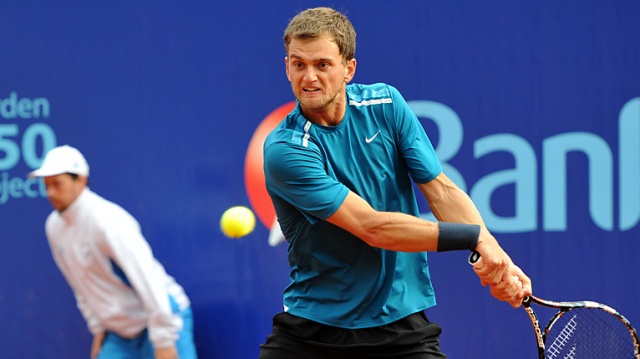 D. Schwartzman - O. Nedovyesov - fot. Łukasz Szełemej [Radio Szczecin] 03 Hiszpańsko-ukraiński finał Pekao Szczecin Open [ZDJĘCIA]