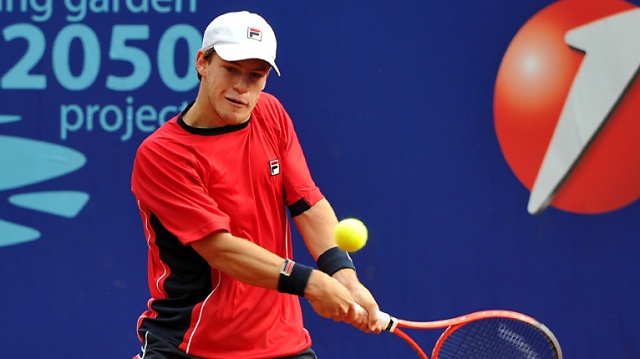 D. Schwartzman - O. Nedovyesov - fot. Łukasz Szełemej [Radio Szczecin] 07 Hiszpańsko-ukraiński finał Pekao Szczecin Open [ZDJĘCIA]