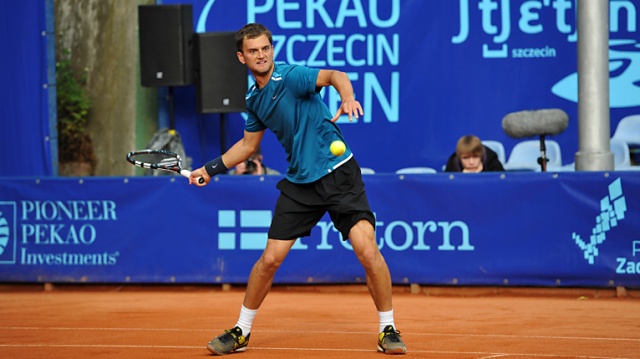D. Schwartzman - O. Nedovyesov - fot. Łukasz Szełemej [Radio Szczecin] 09 Hiszpańsko-ukraiński finał Pekao Szczecin Open [ZDJĘCIA]