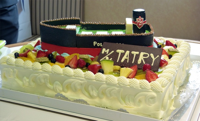 Masowiec "Tatry" wybudowany w japońskiej stoczni dla Polskiej Żeglugi Morskiej - odebrany i ochrzczony. Fot. Piotr Sawiński [Radio Szczecin] Masowce w komplecie. "Tatry" odebrane [DUŻO ZDJĘĆ, WIDEO]