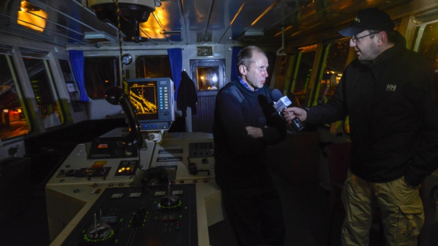 Przeprawy promowe w Świnoujściu fukcjonują normalnie. Fot. Jarosław Gaszyński [Radio Szczecin] Huragan nad morzem. "Ksawery" daje się we znaki [ZDJĘCIA, WIDEO]