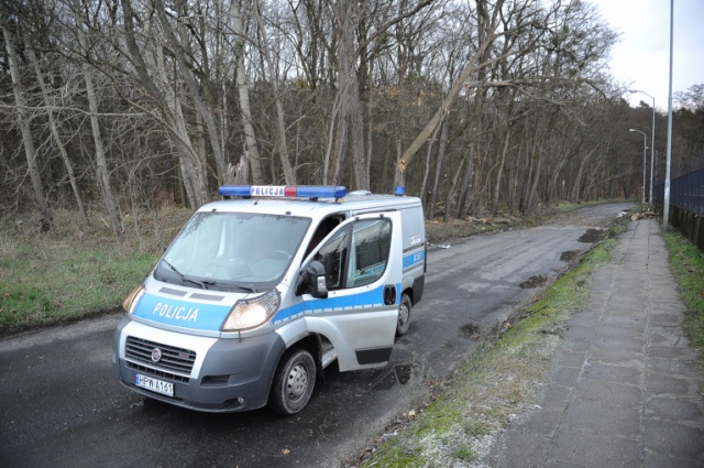 Policja zdecydowała się zamknąć przejazd ul. Arkońską ze względu na zagrożenie zawalenia się drzew na drogę. Fot. Łukasz Szełemej [Radio Szczecin] Drzewa łamią się, blokują drogi i miażdżą auta [ZDJĘCIA, WIDEO, NOWE]