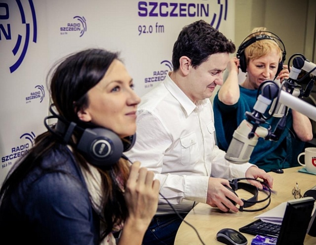 Nowi prowadzący Studio Bałtyk. Fot. Paweł Płocharski [Radio Szczecin] Studio Bałtyk na dwie zmiany i aż czterech prowadzących [FILMY, ZDJĘCIA]