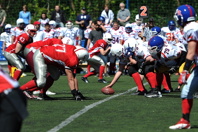 Cougars Szczecin wygrali w sobotę z beniaminkiem rozgrywek Bydgoszcz Raiders 30:0. Fot. Łukasz Szełemej [Radio Szczecin] Pogrom beniaminka w Szczecinie [ZDJĘCIA]