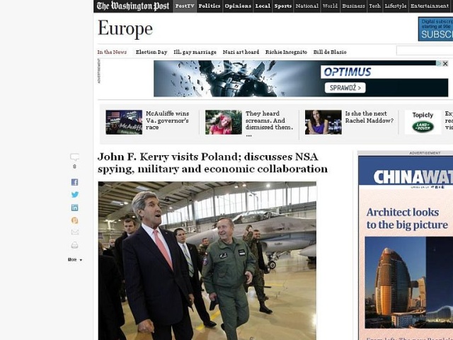 Amerykańskie media szeroko informowały o wizycie sekretarza stanu USA Johna Kerry039ego w Polsce.