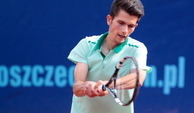 Bastian Wagner (na zdj.) (GER) - Mateusz Kowalczyk (POL). Fot. Łukasz Szełemej [Radio Szczecin] Udane eliminacje Polaków w Pekao Szczecin Open [ZDJĘCIA]