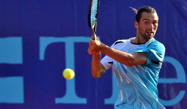 Christian Garin (CHI) - Peter Torebko (na zdj.) (GER). Fot. Łukasz Szełemej [Radio Szczecin] Udane eliminacje Polaków w Pekao Szczecin Open [ZDJĘCIA]
