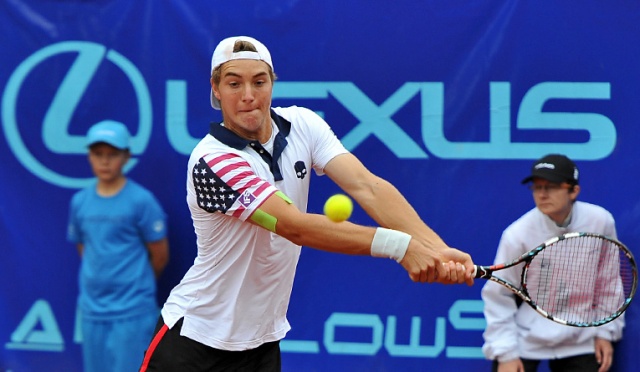 Jan Lennard Struff (GER) (na zdj.) - Potito Starace (ITA) - fot. Łukasz Szełemej [Radio Szczecin] 02 Szczeciński turniej tenisowy już bez Polaków [ZDJĘCIA]