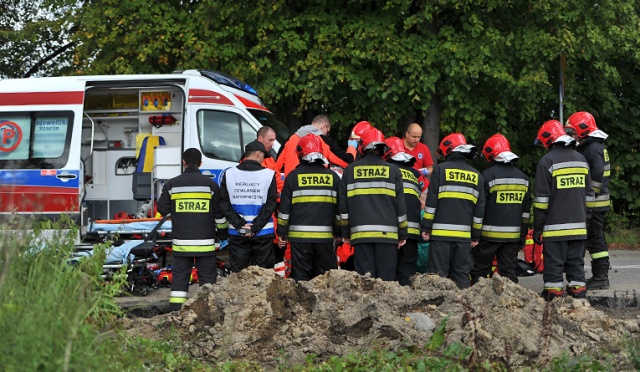 Wypadek na Szosie Polskiej. Kabina kierowcy zmiażdżona