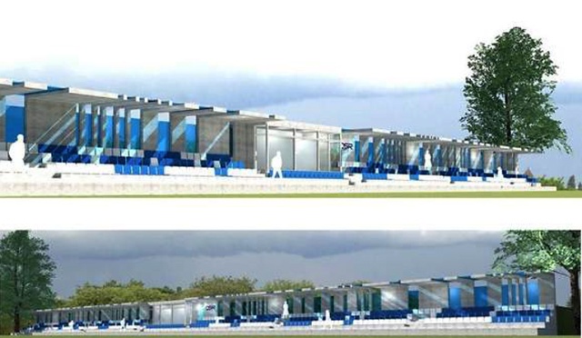 Kibice Błękitnych Stargard Szczeciński będą oglądali mecze w komfortowych warunkach. Na stadionie przy ulicy Bułgarskiej powstaje nowa, zadaszona trybuna na blisko 450 krzesełek.