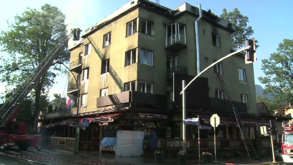 Trzy osoby zostały ranne w pożarze restauracji i hotelu w Zakopanem. Fot. TVN24/x-news