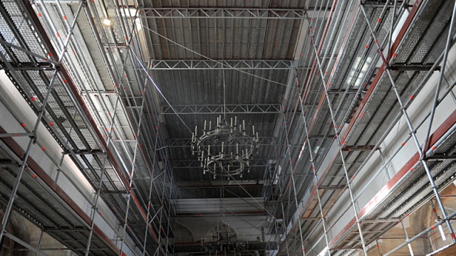 Sala Bogusława na Zamku będzie mieć przeszkloną podłogę. Fot. Łukasz Szełemej [Radio Szczecin] Sala Bogusława na Zamku będzie mieć przeszkloną podłogę [ZDJĘCIA]