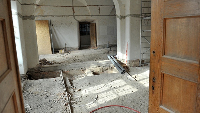 Sala Bogusława na Zamku będzie mieć przeszkloną podłogę. Fot. Łukasz Szełemej [Radio Szczecin] Sala Bogusława na Zamku będzie mieć przeszkloną podłogę [ZDJĘCIA]