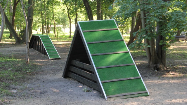 Dla właścicieli psów powstał specjalny, ogrodzony tor z przeszkodami. Fot. ZUK Kolejny park rekreacyjny oddany do użytku [ZDJĘCIA]