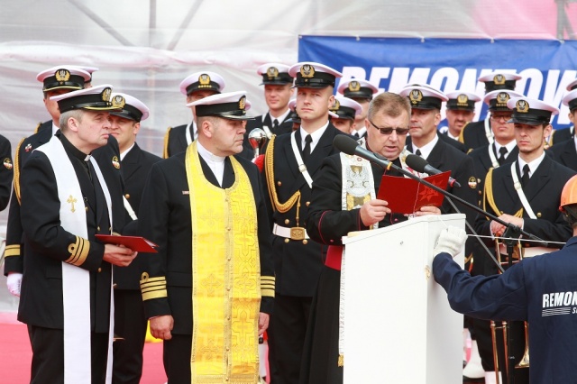 Najnowszy niszczyciel polskiej Marynarki Wojennej "Kormoran II" został w piątek zwodowany w Gdańsku. Fot. Marcin Purman Kormoran zwodowany. Za rok trafi do Świnoujścia [ZDJĘCIA]