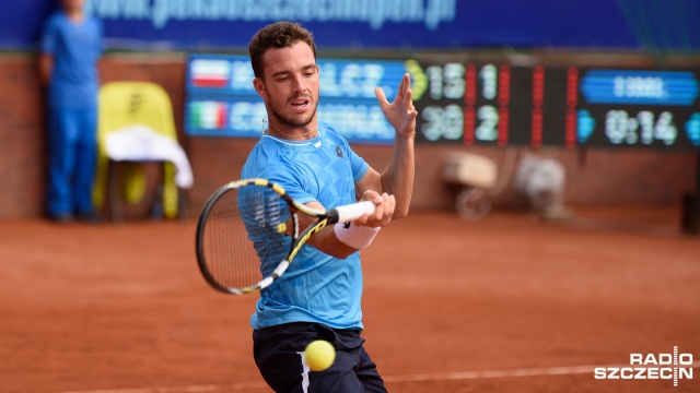 Marco Cecchinato. Fot. Konrad Nowak [Radio Szczecin] Czarna środa na kortach [ZDJĘCIA]