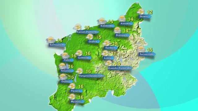 Temperatury w Zachodniopomorskiem od 12 do 16 stopni Celsjusza. Wiatr wschodni o prędkości 18 kmh, w porywach do 40 kmh. Ciśnienie wynosi 1010 hPa.