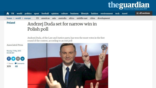 Światowe media nie kryją zaskoczenia zwycięstwem Andrzeja Dudy w wyborach prezydenckich.