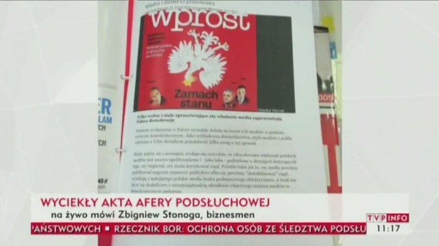 Za wyciek materiałów dotyczących tzw. afery podsłuchowej odpowiadają służby specjalne - tłumaczy się Zbigniew Stonoga, który od poniedziałku, jak twierdzi tylko publikuje dokumenty na jednym z portali społecznościowych.