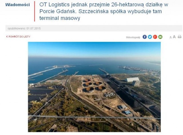 Szczecińska firma zbuduje terminal w Gdańsku