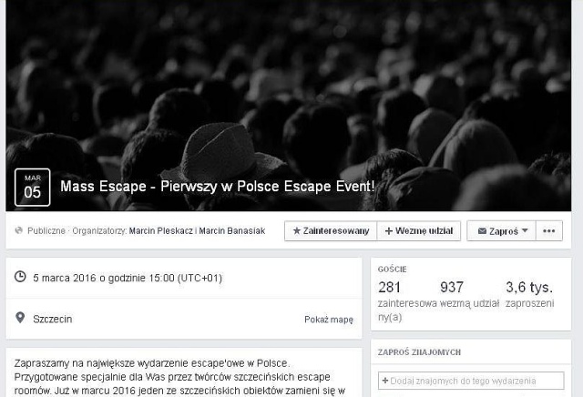 Mass Escape - w Szczecinie odbędzie się największa ucieczka z obiektu w Europie.
